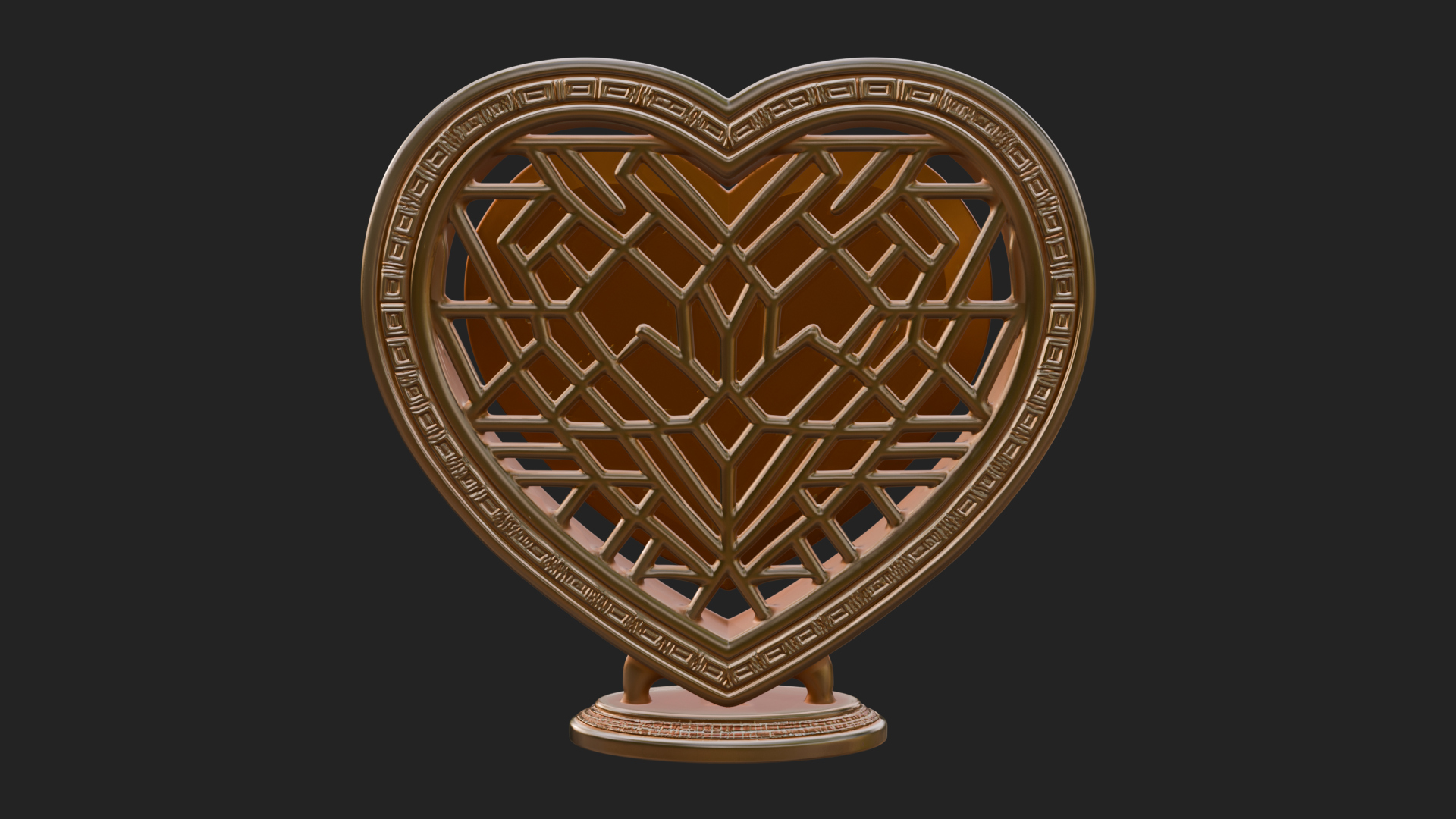 Ornate Framed Heart Plaque Design 330 3D Print Model 3D Model