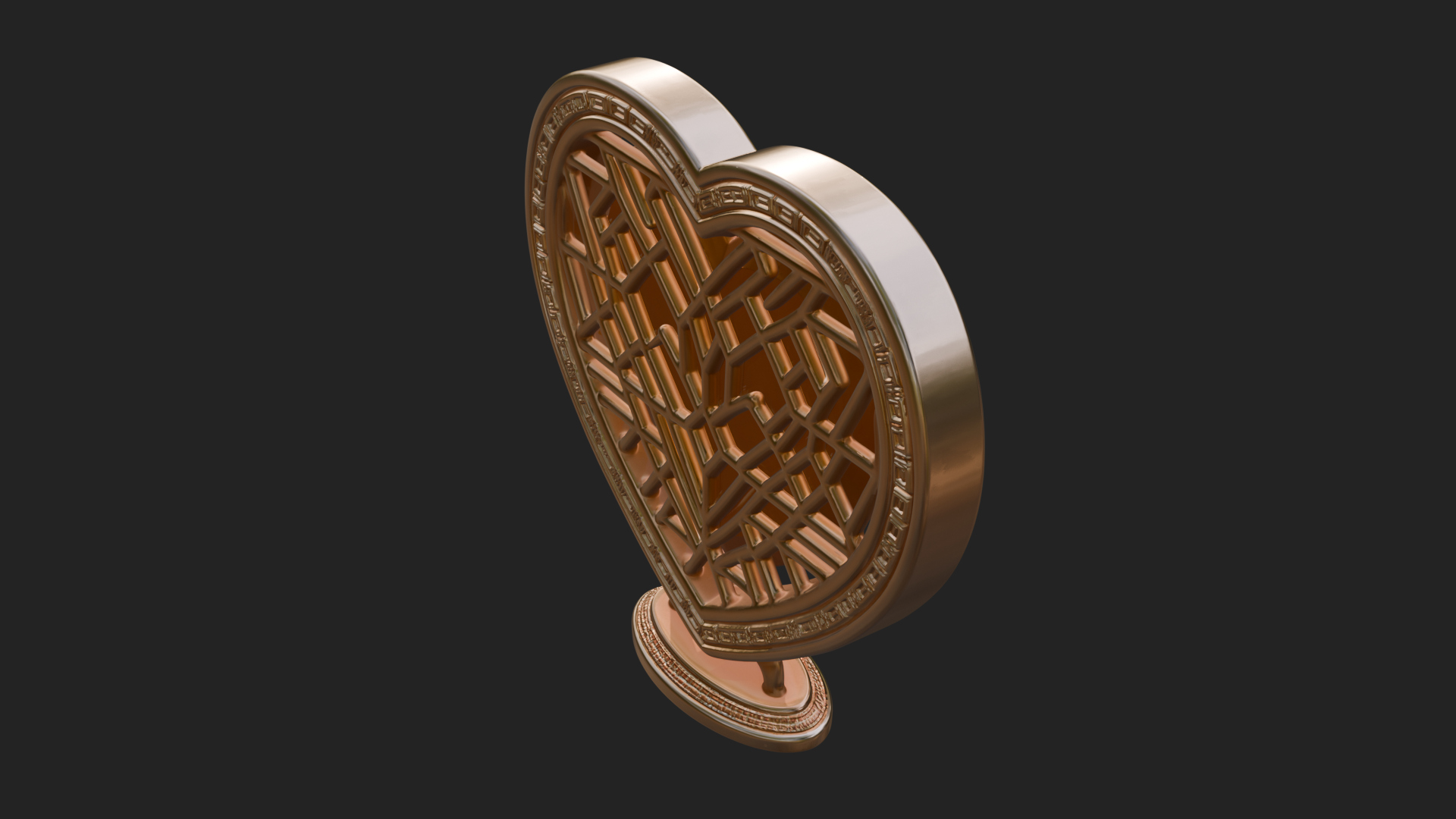 Ornate Framed Heart Plaque Design 330 3D Print Model 3D Model