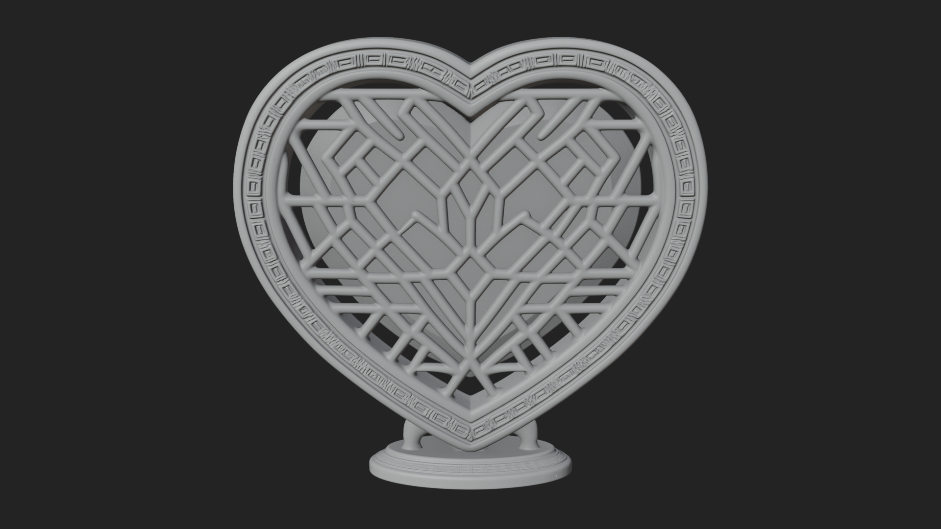 Ornate Framed Heart Plaque Design 330 3D Print Model 3D Model