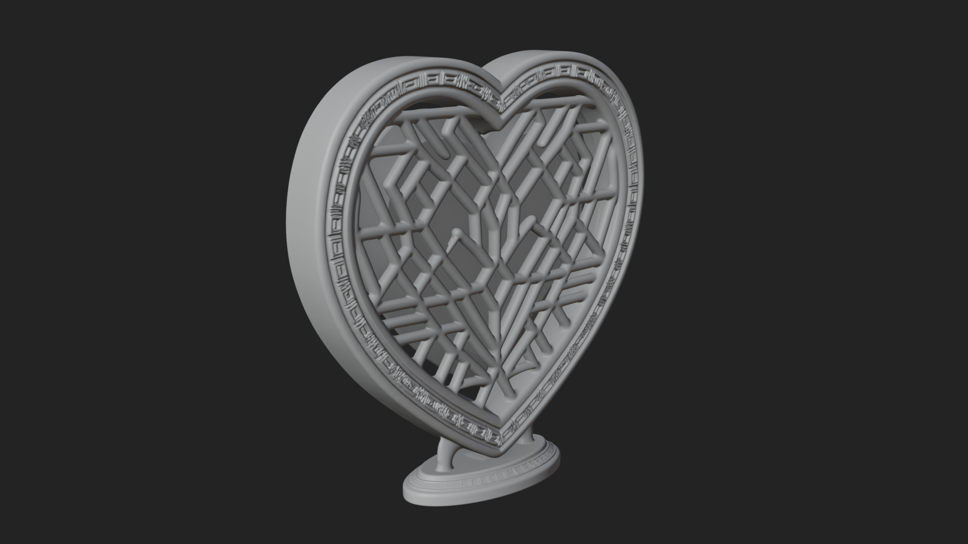 Ornate Framed Heart Plaque Design 330 3D Print Model 3D Model