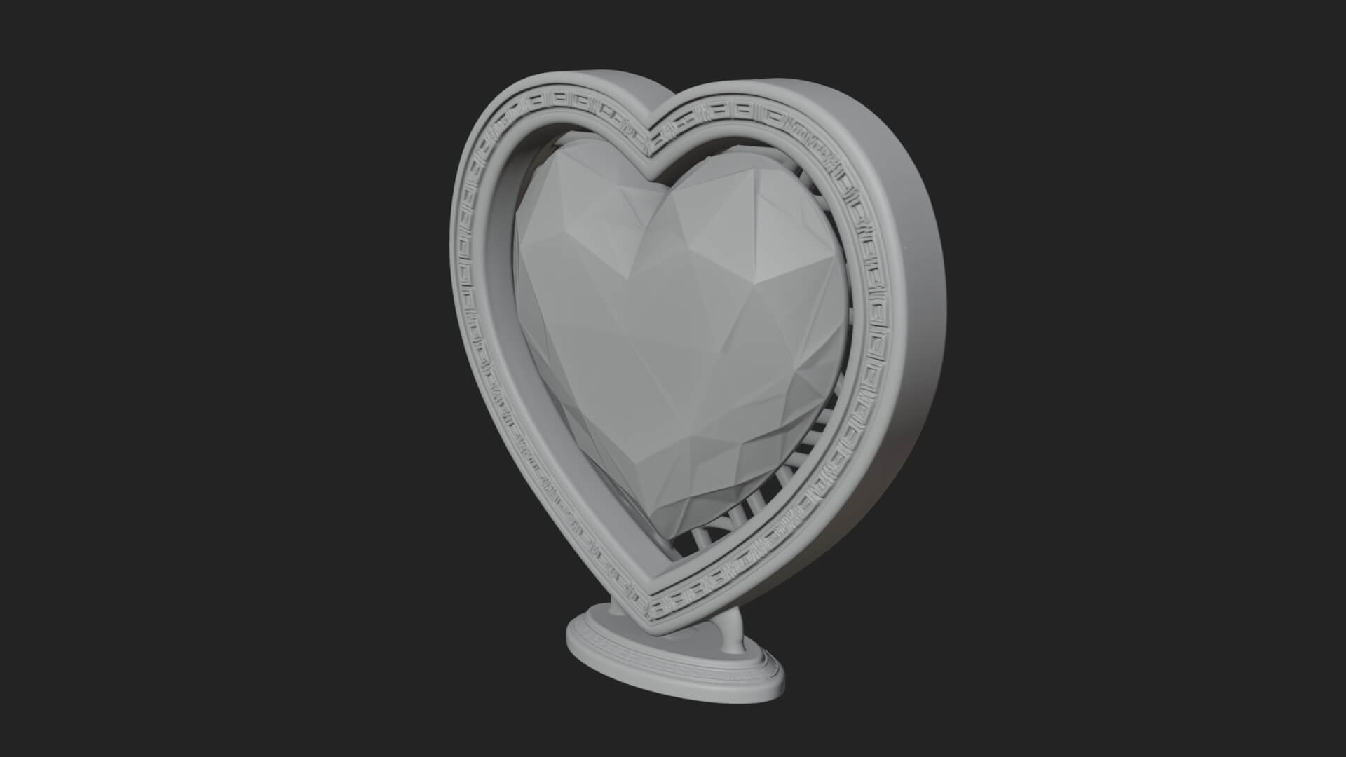 Ornate Framed Heart Plaque Design 330 3D Print Model 3D Model