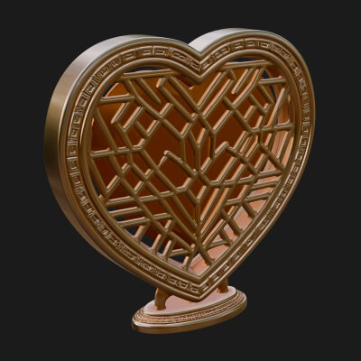 Ornate Framed Heart Plaque Design 330 3D Print Model
