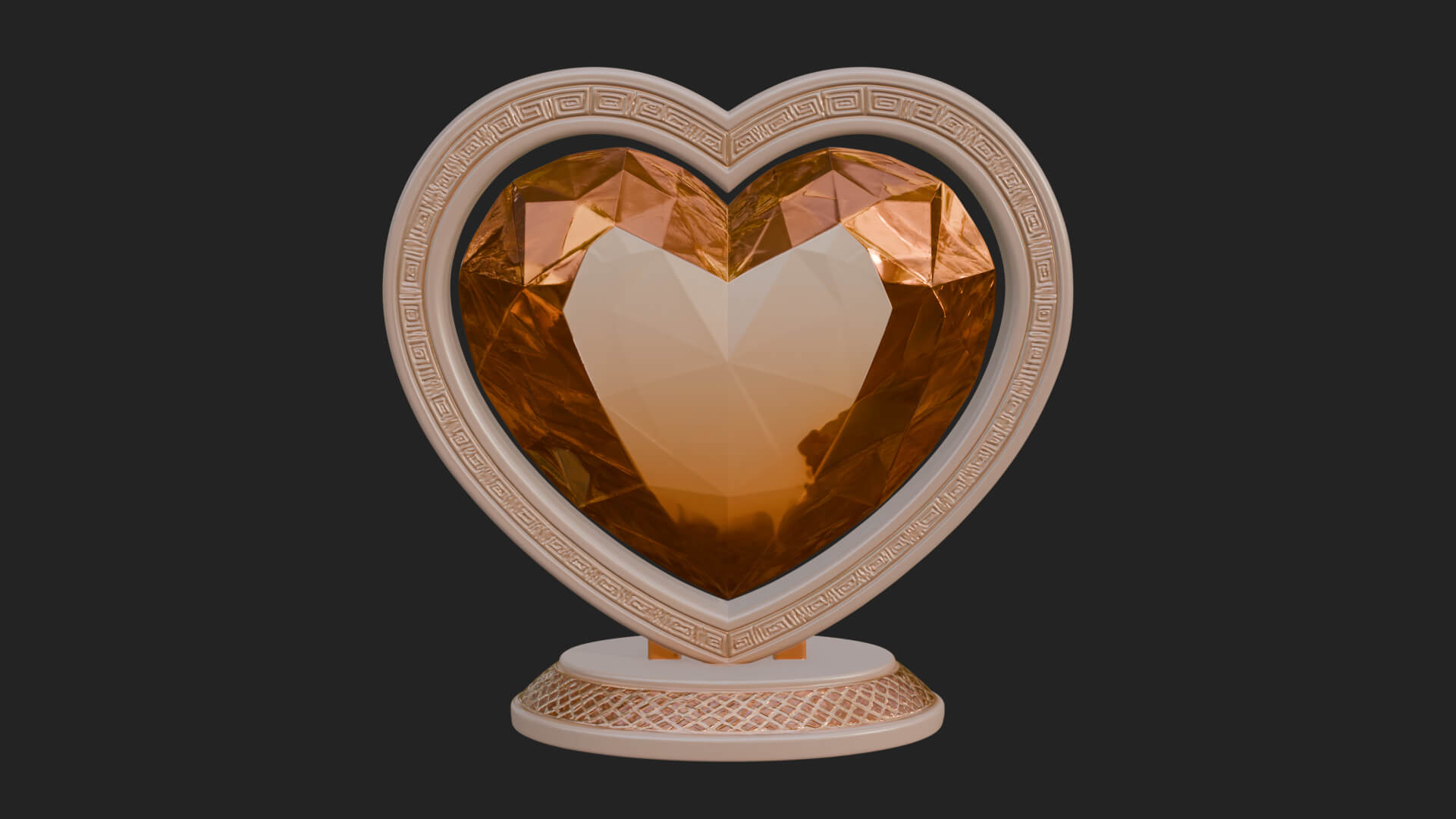 Ornate Framed Heart Plaque Design 331 3D Print Model 3D Model
