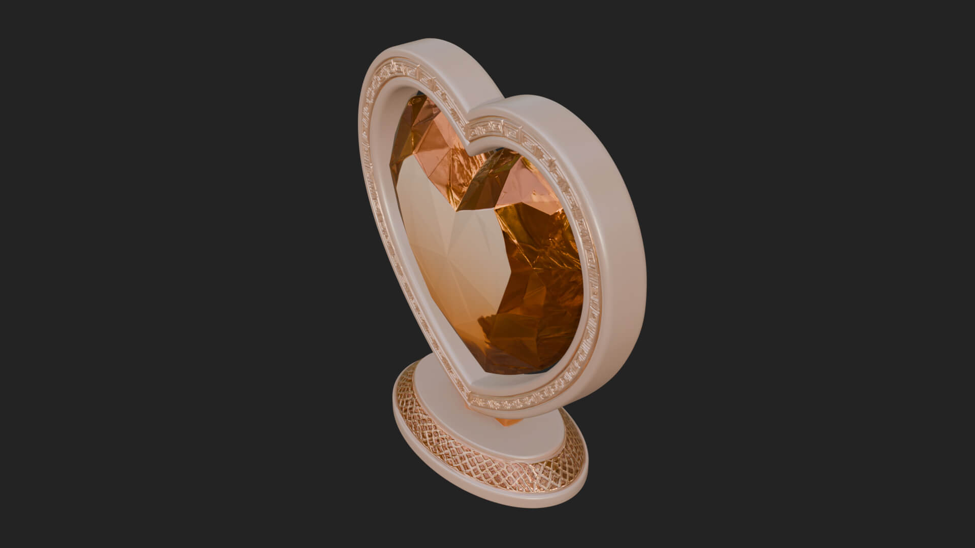 Ornate Framed Heart Plaque Design 331 3D Print Model 3D Model
