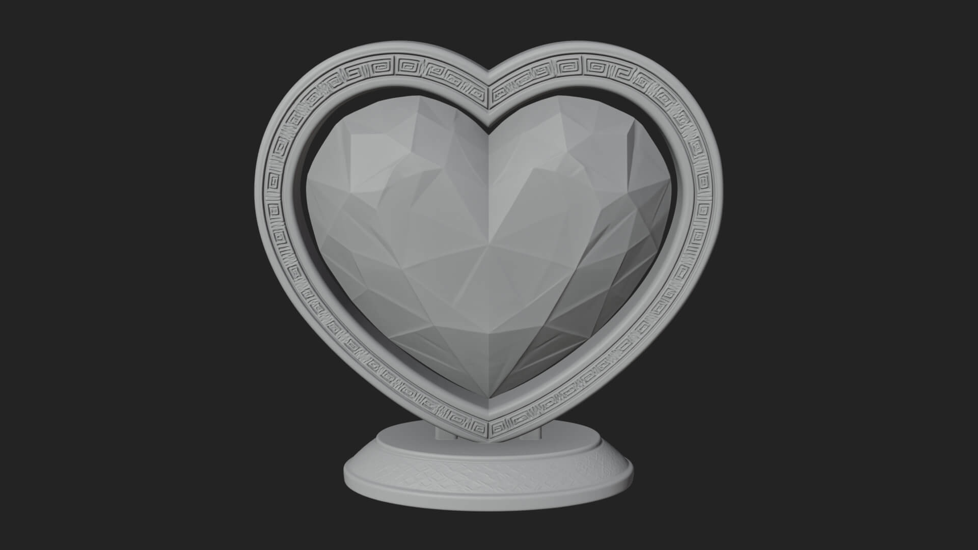 Ornate Framed Heart Plaque Design 331 3D Print Model 3D Model