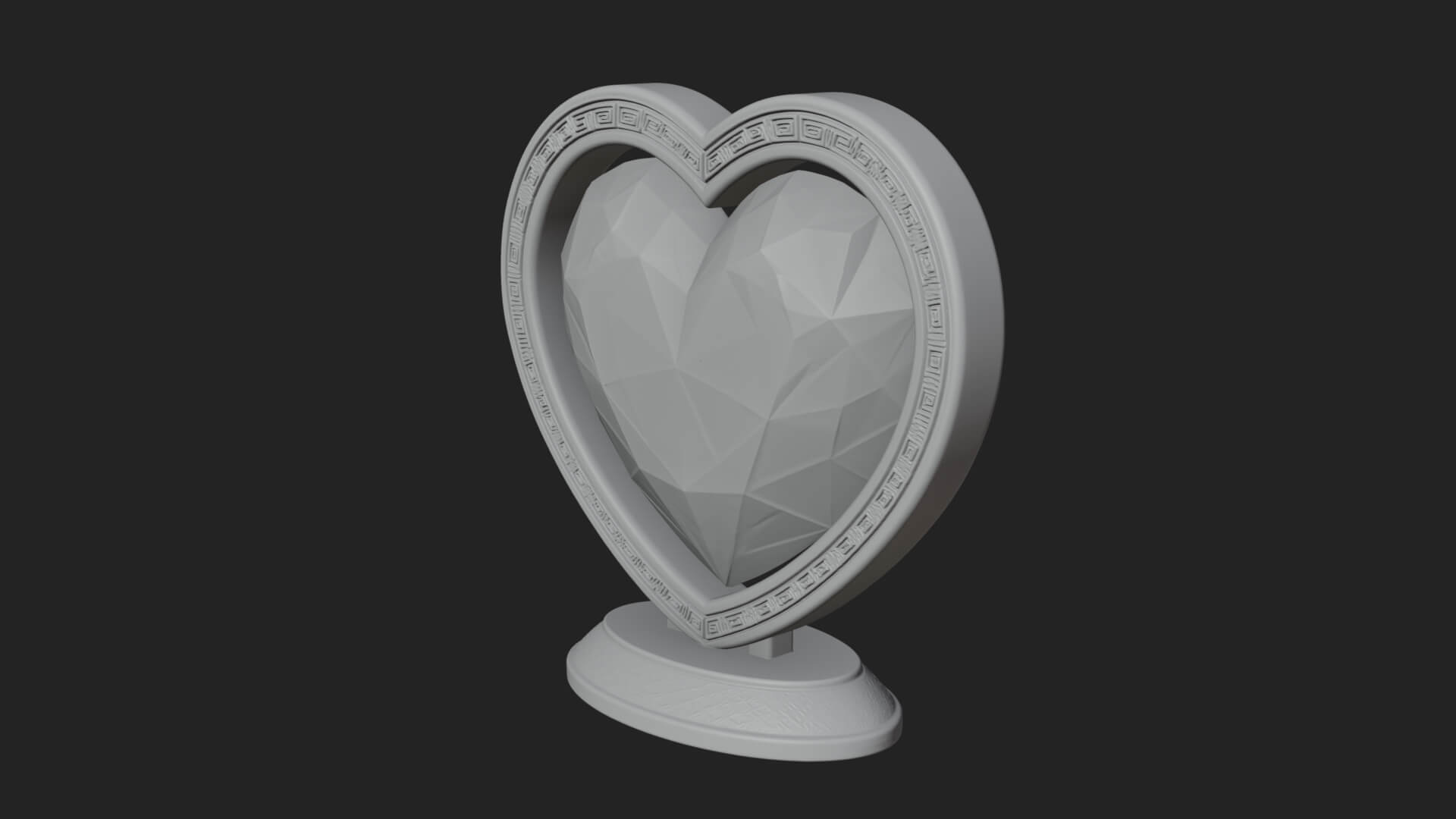 Ornate Framed Heart Plaque Design 331 3D Print Model 3D Model