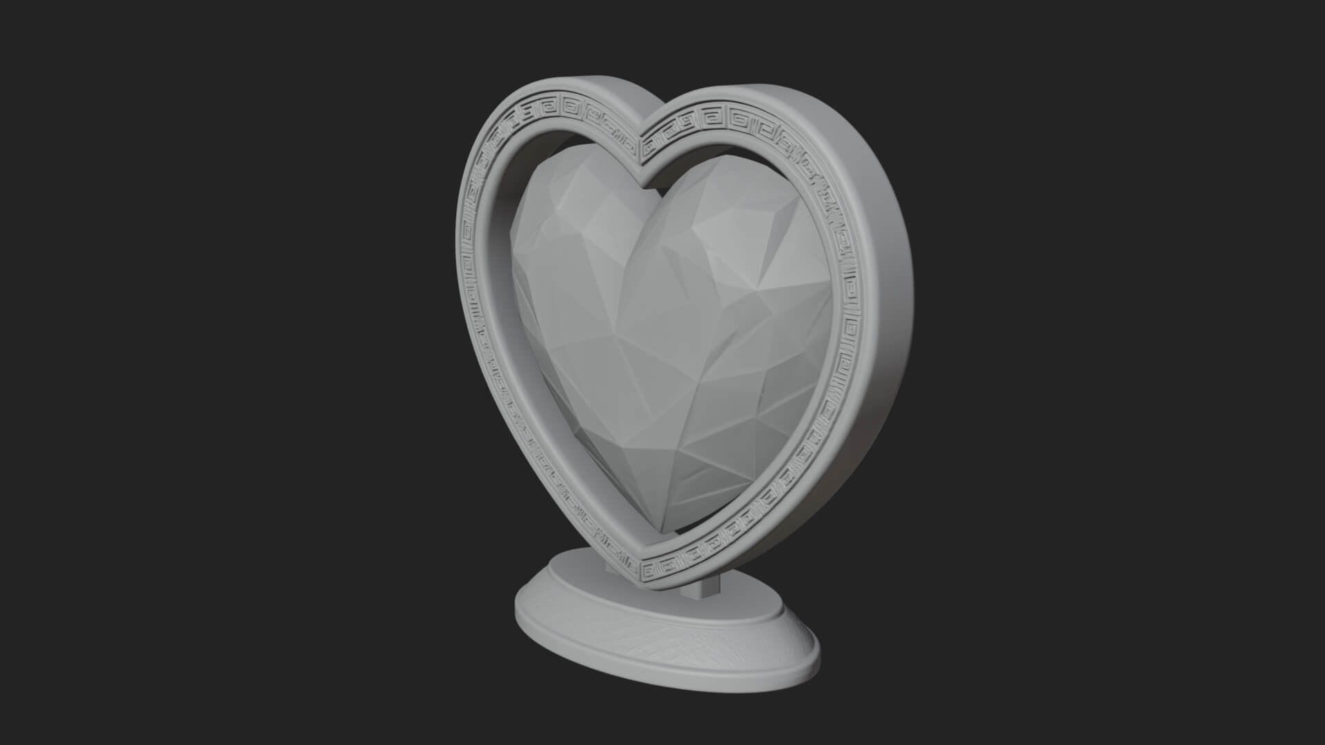 Ornate Framed Heart Plaque Design 331 3D Print Model 3D Model