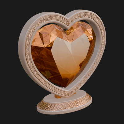 Ornate Framed Heart Plaque Design 331 3D Print Model