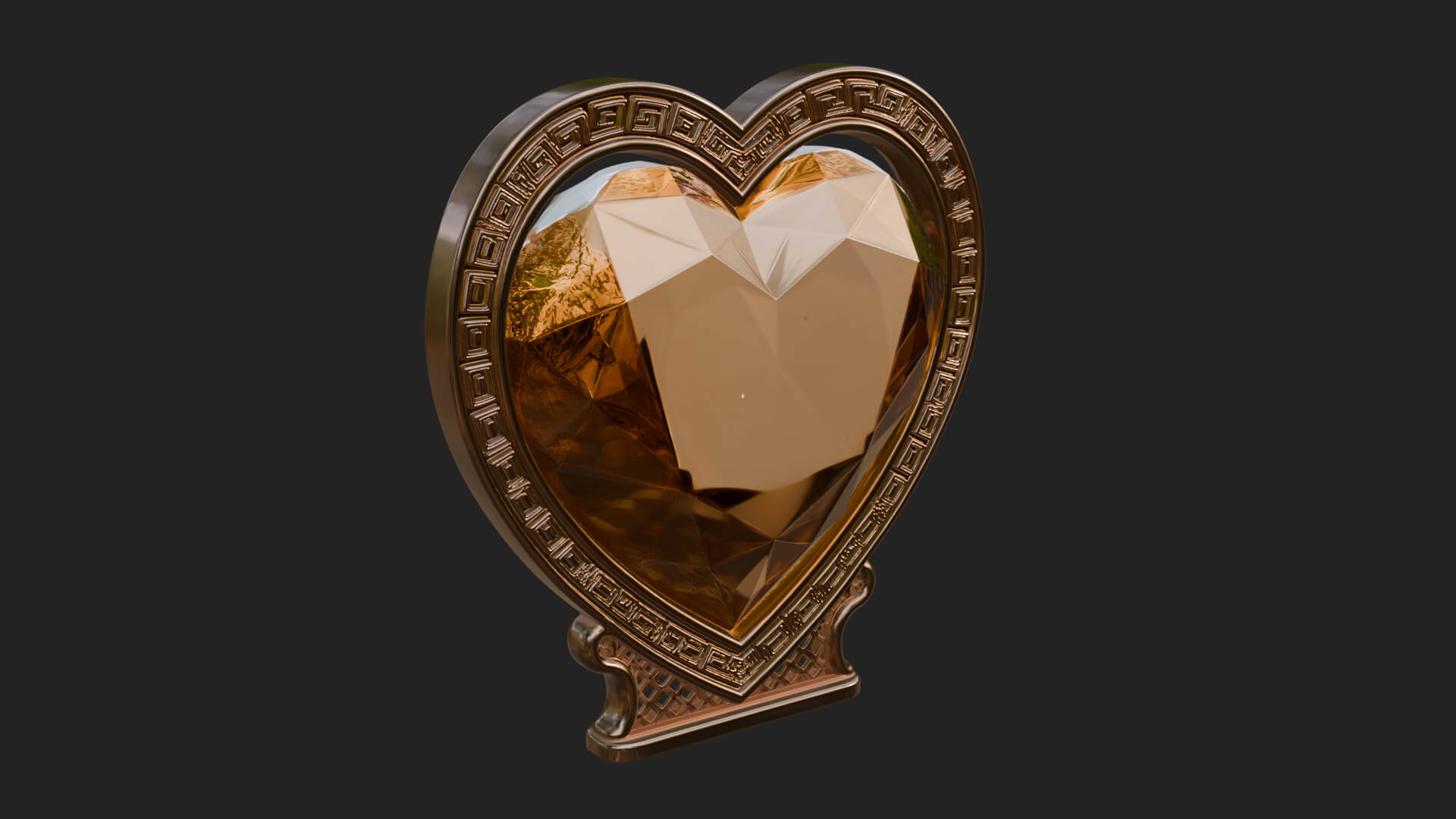 Ornate Framed Heart Plaque Design 332 3D Print Model 3D Model