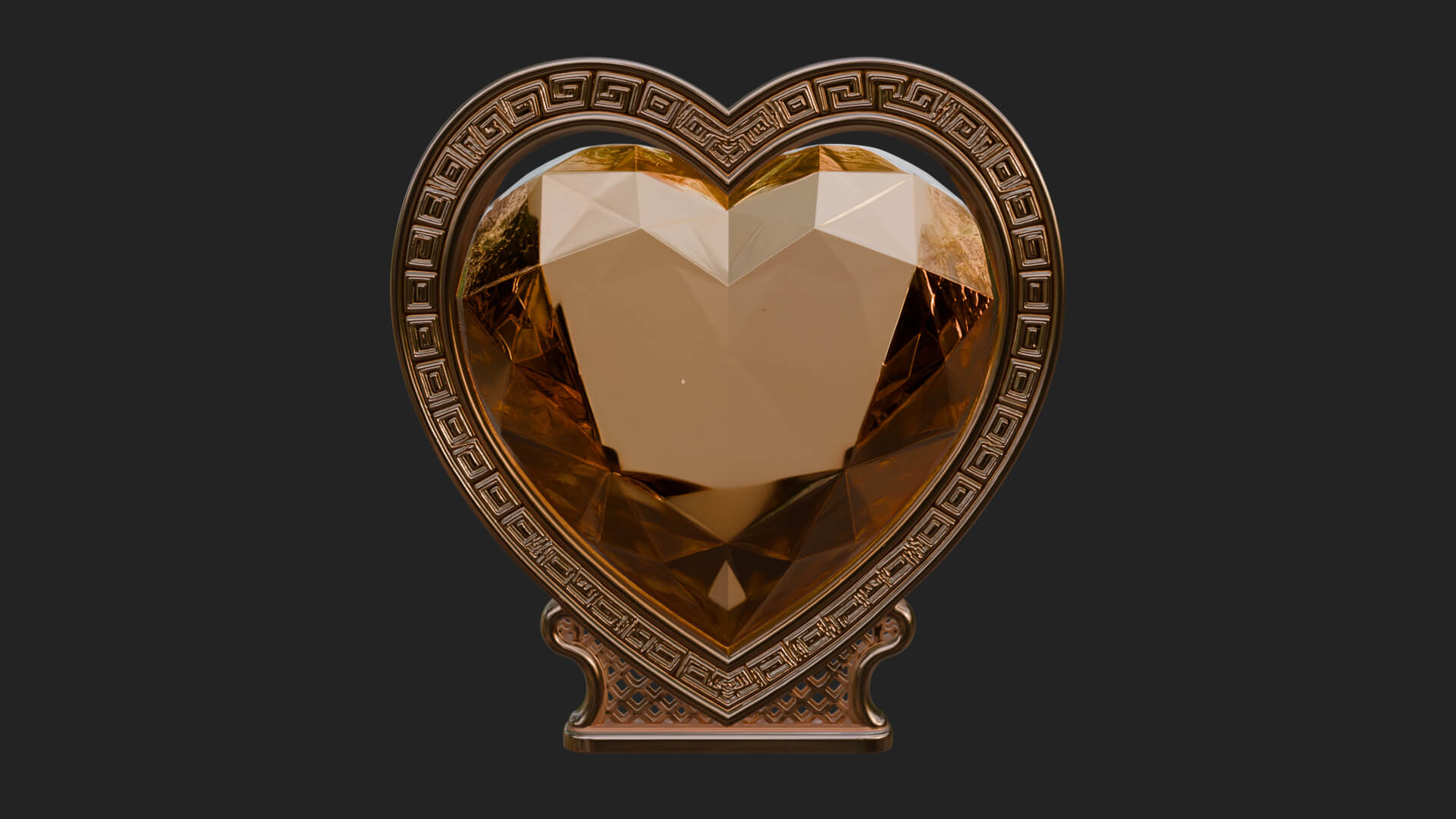 Ornate Framed Heart Plaque Design 332 3D Print Model 3D Model