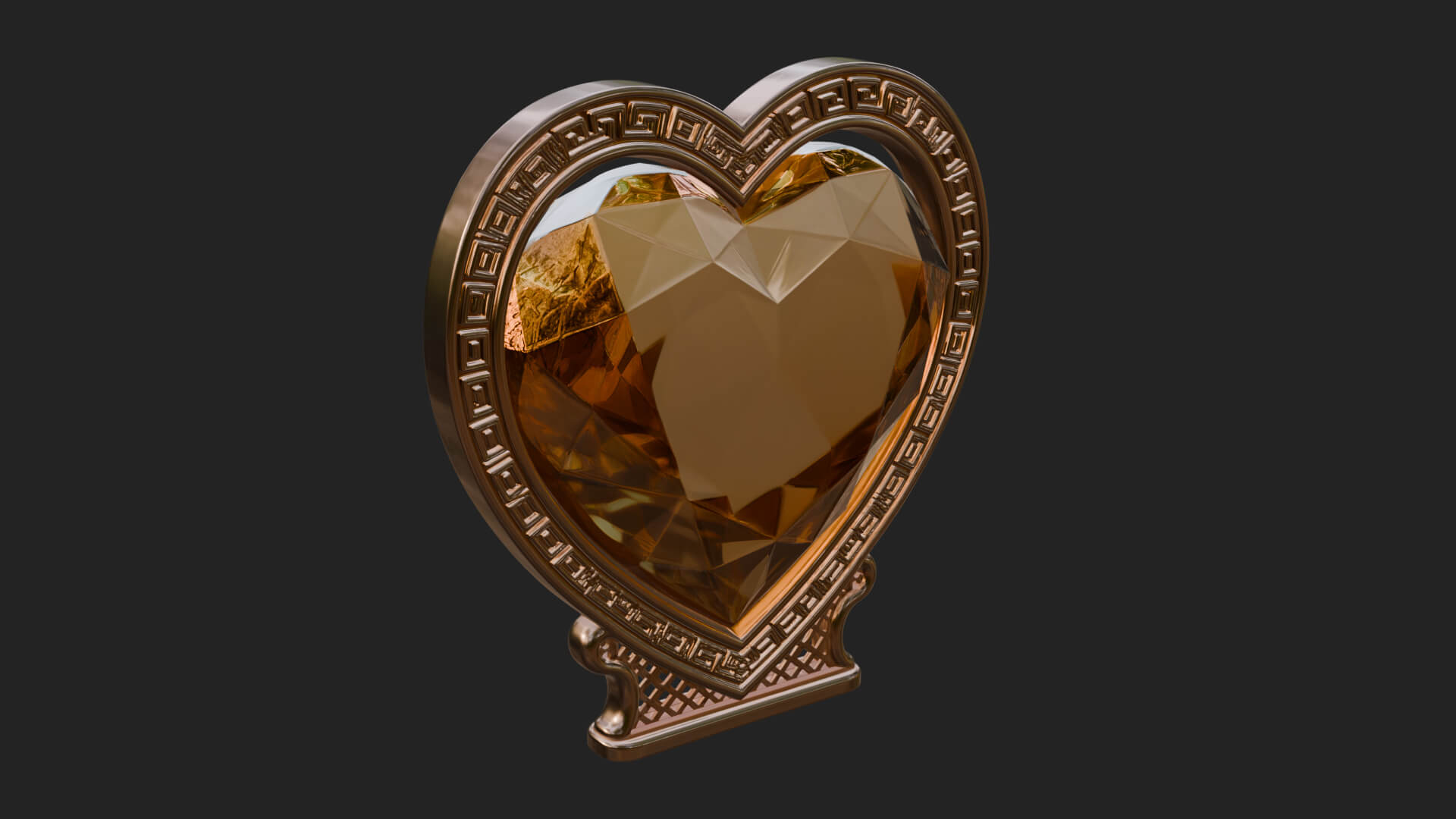 Ornate Framed Heart Plaque Design 332 3D Print Model 3D Model