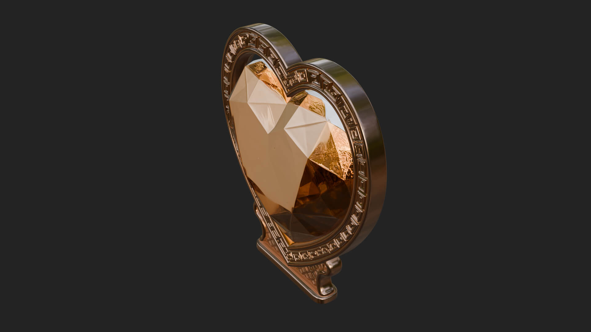 Ornate Framed Heart Plaque Design 332 3D Print Model 3D Model