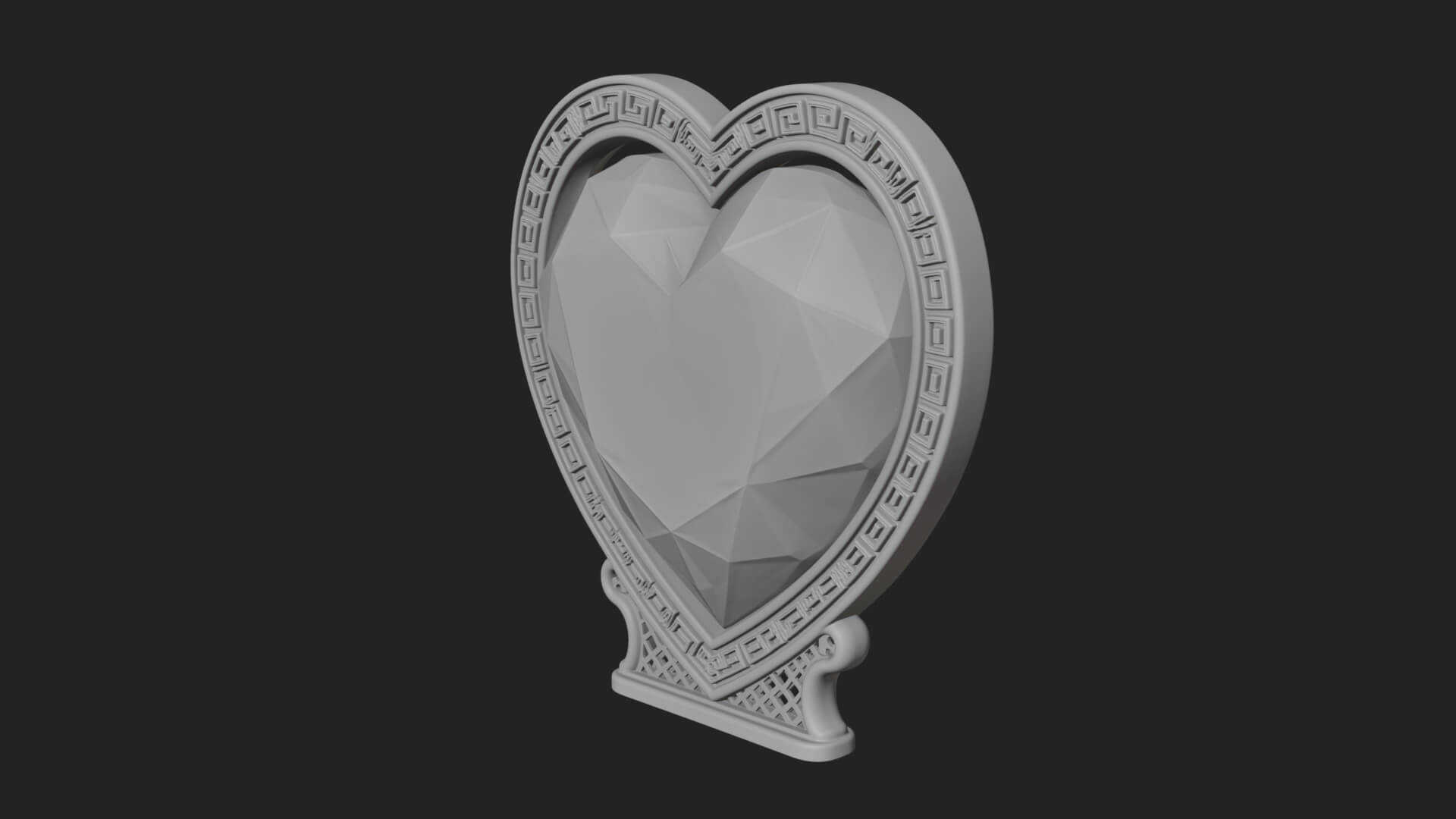 Ornate Framed Heart Plaque Design 332 3D Print Model 3D Model