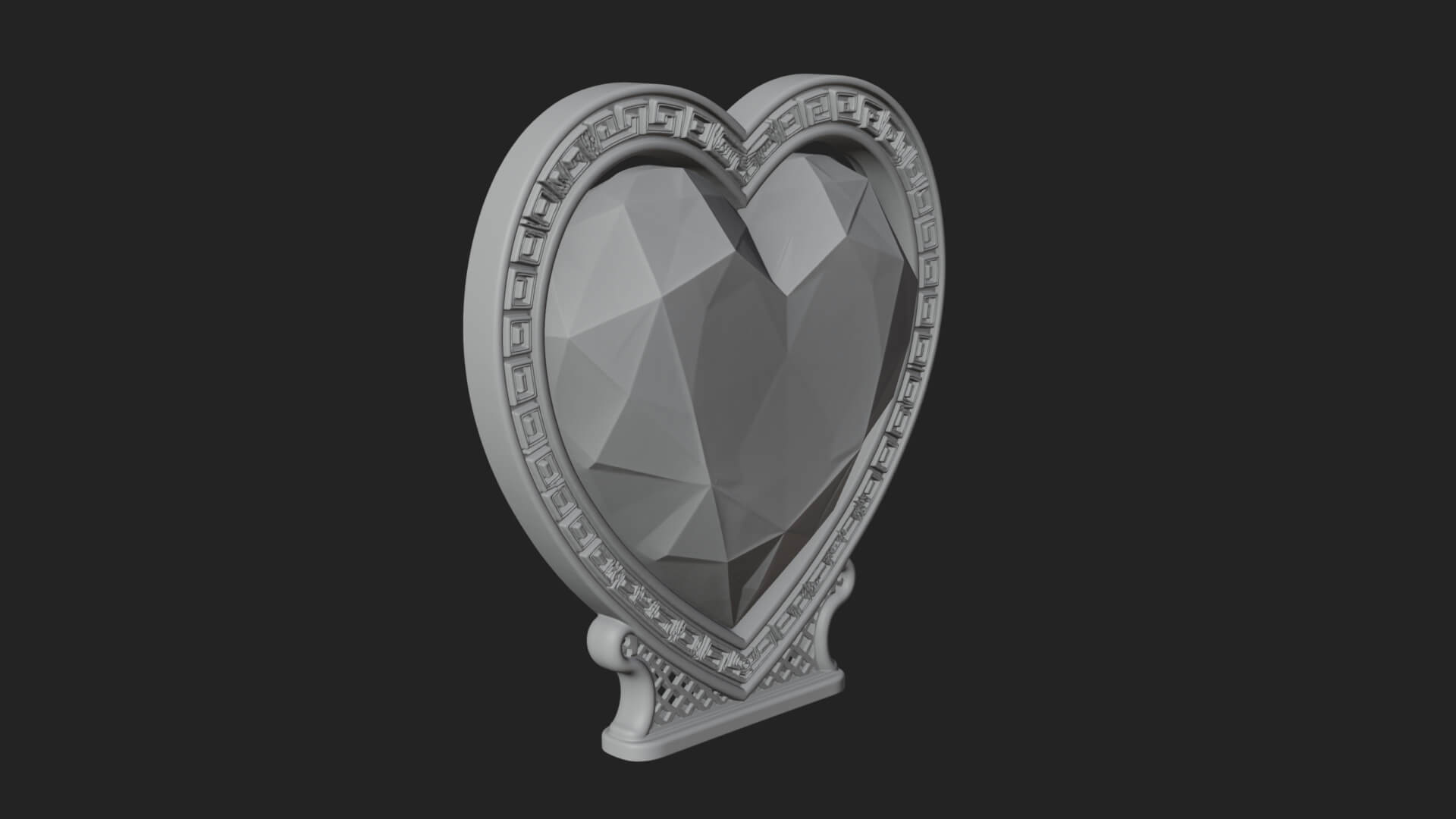 Ornate Framed Heart Plaque Design 332 3D Print Model 3D Model