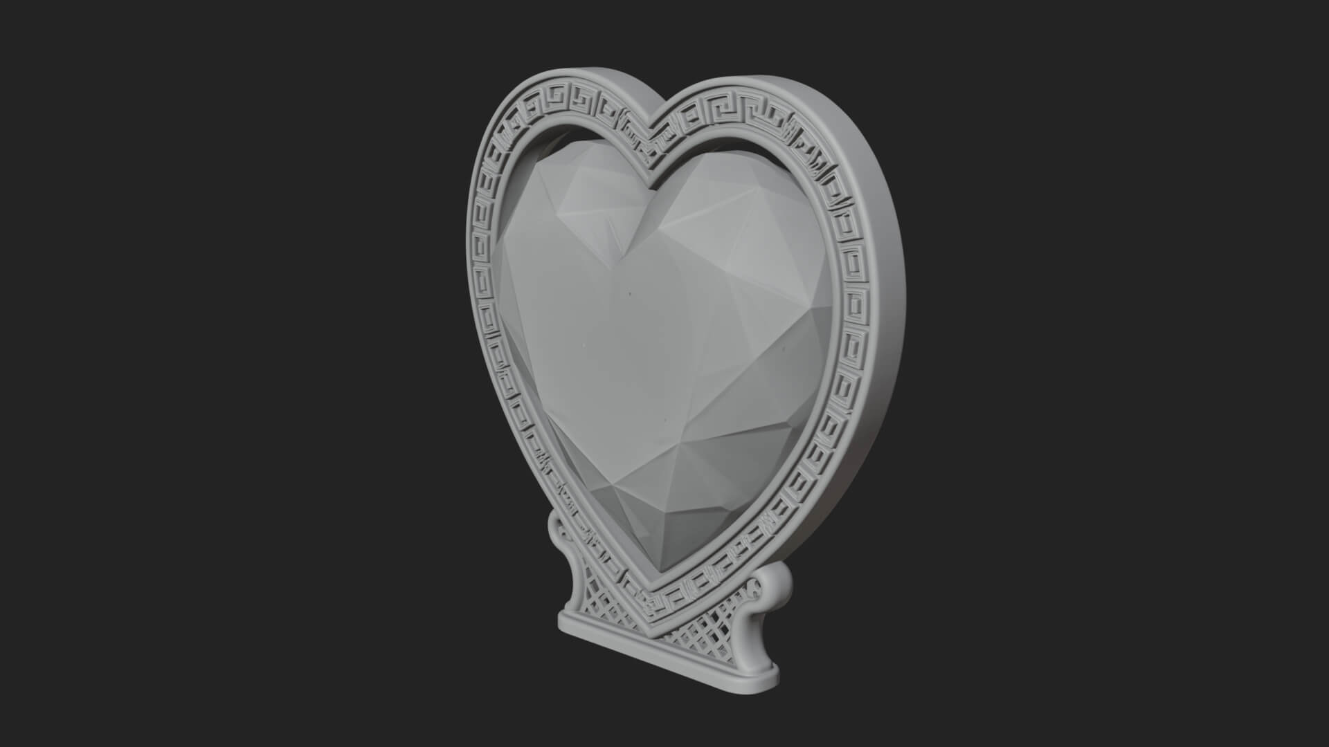 Ornate Framed Heart Plaque Design 332 3D Print Model 3D Model