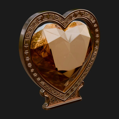 Ornate Framed Heart Plaque Design 332 3D Print Model