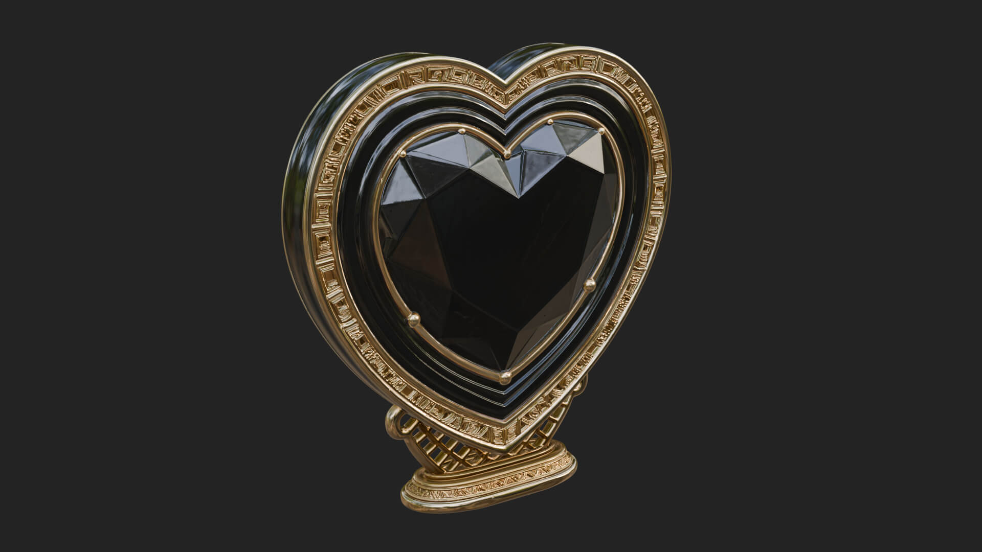 Ornate Framed Heart Plaque Design 333 3D Print Model 3D Model