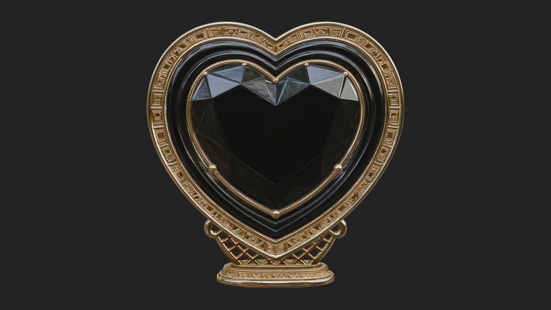 Ornate Framed Heart Plaque Design 333 3D Print Model 3D Model