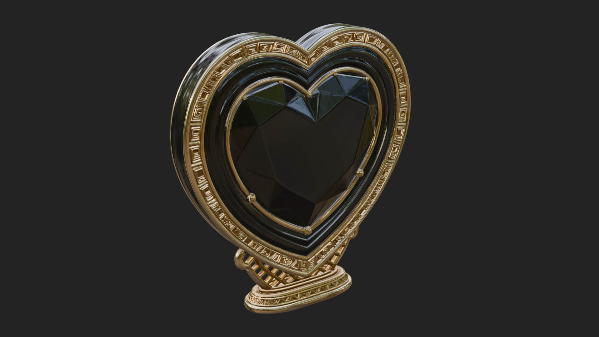 Ornate Framed Heart Plaque Design 333 3D Print Model 3D Model