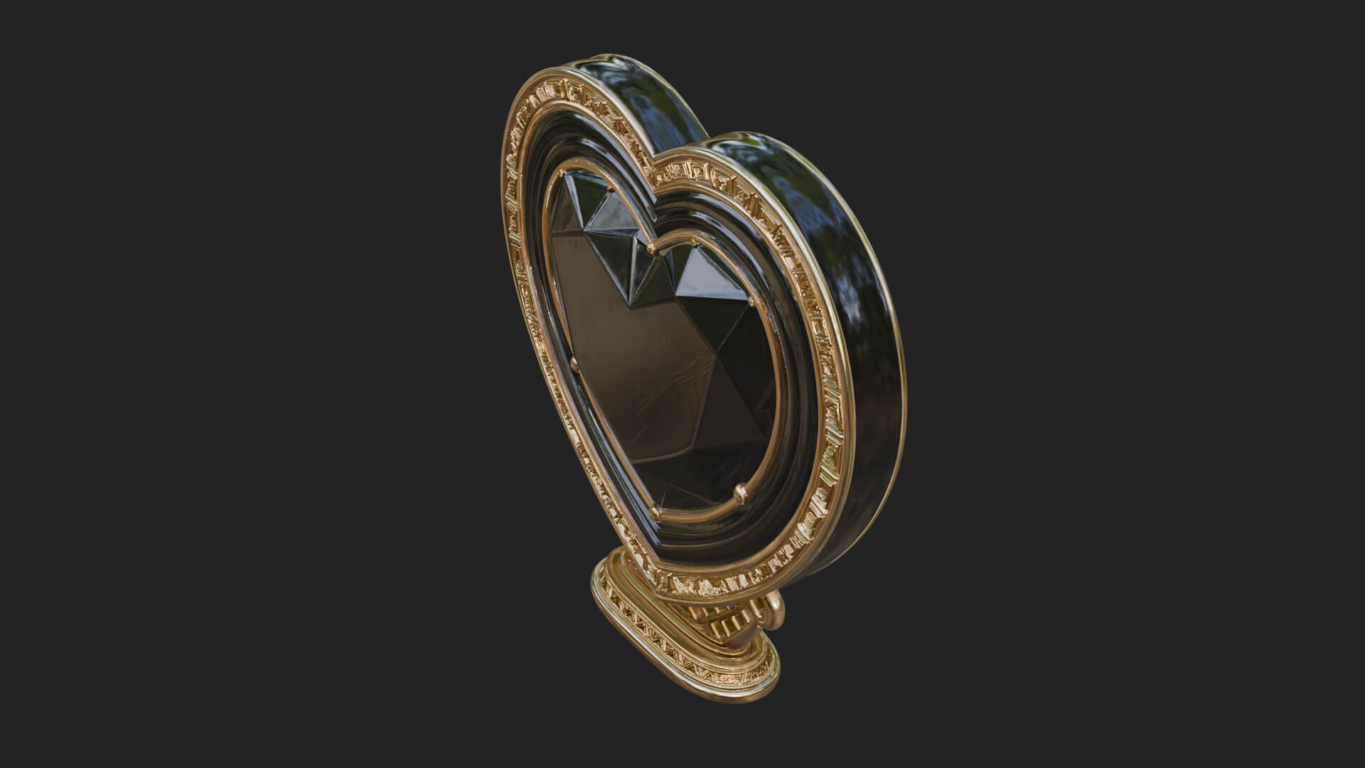 Ornate Framed Heart Plaque Design 333 3D Print Model 3D Model