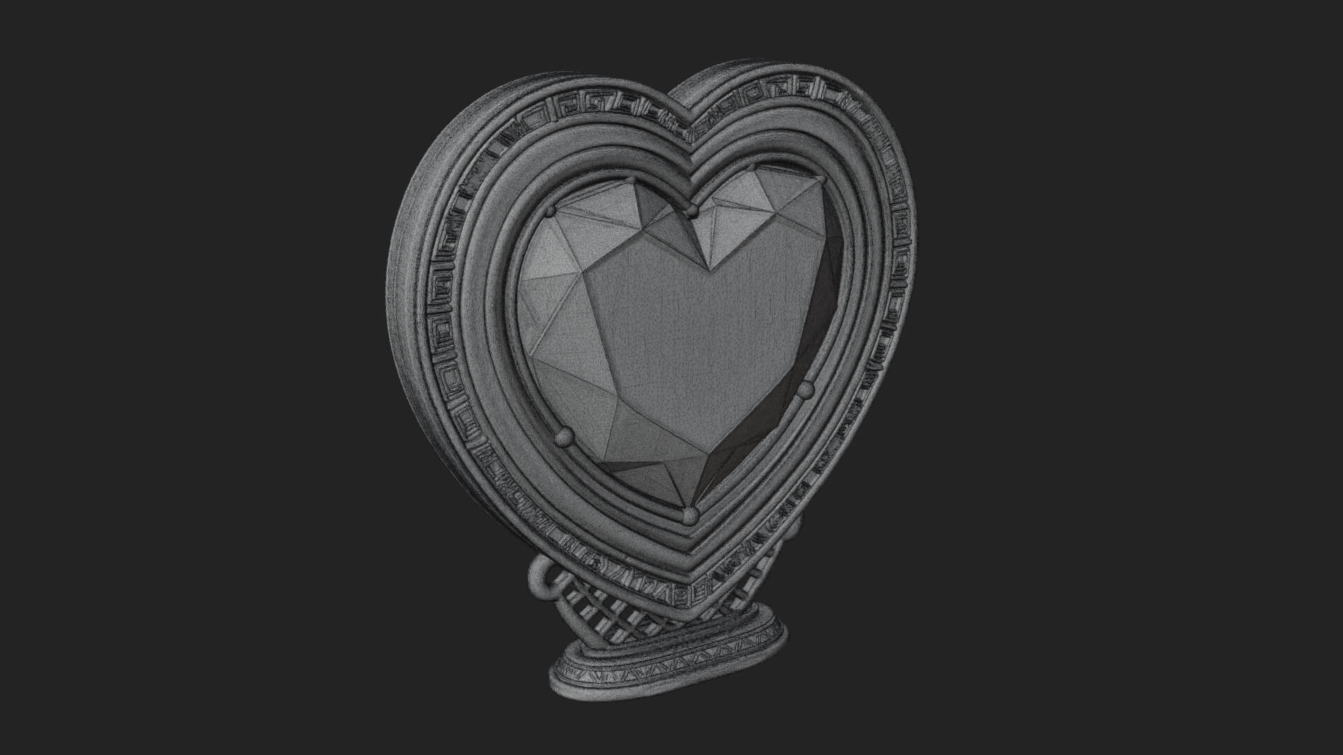 Ornate Framed Heart Plaque Design 333 3D Print Model 3D Model