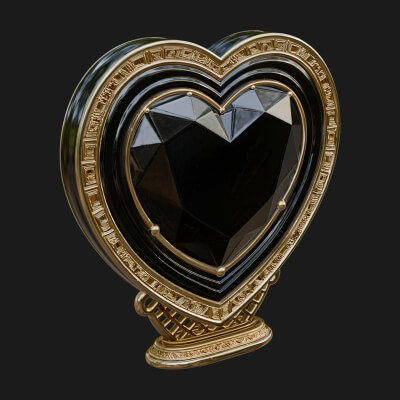 Ornate Framed Heart Plaque Design 333 3D Print Model