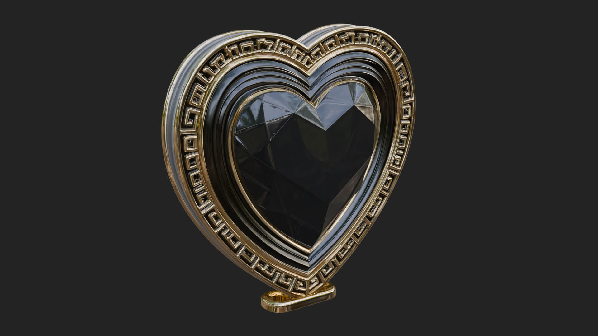 Ornate Framed Heart Plaque Design 334 3D Print Model 3D Model
