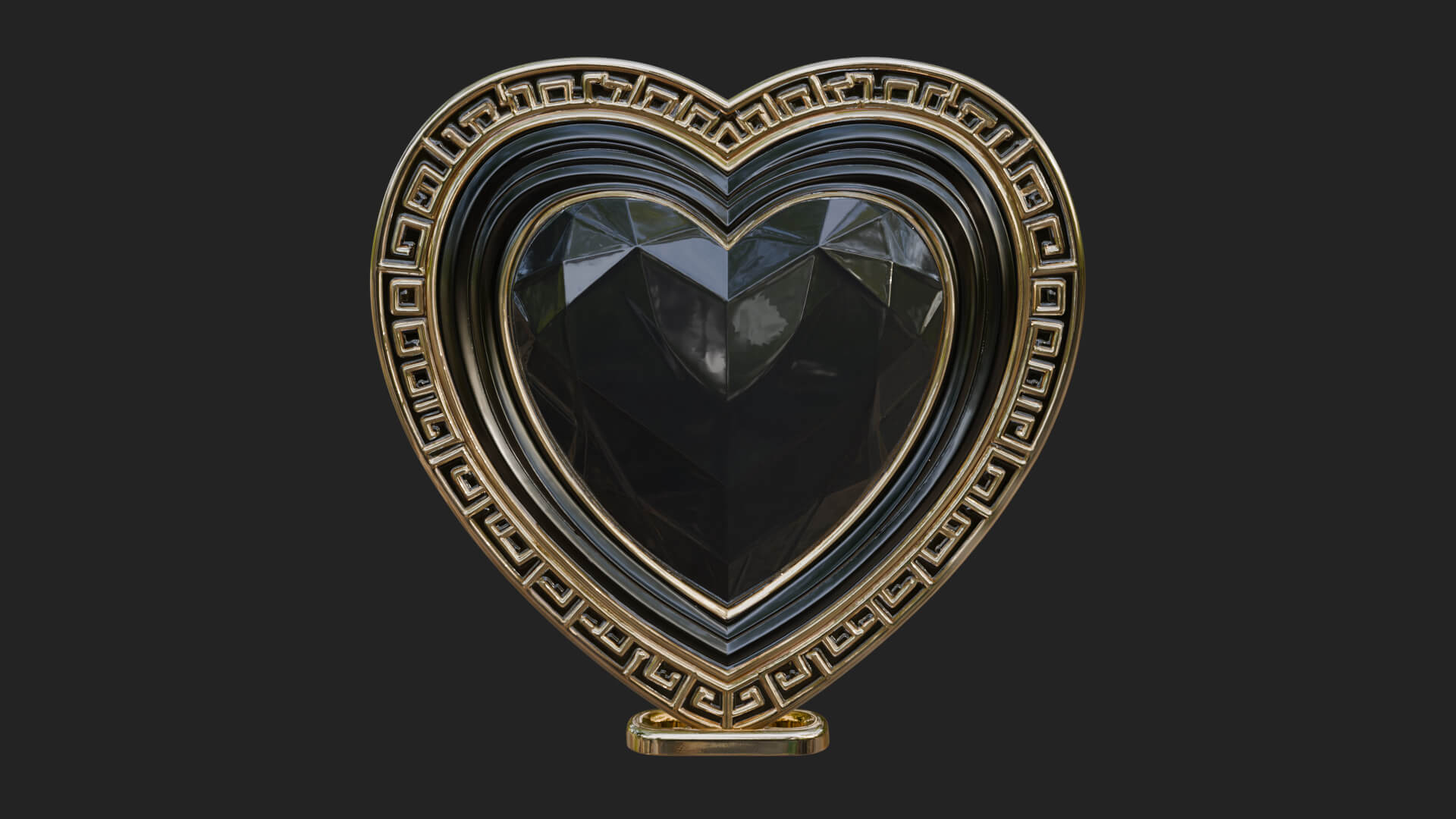Ornate Framed Heart Plaque Design 334 3D Print Model 3D Model