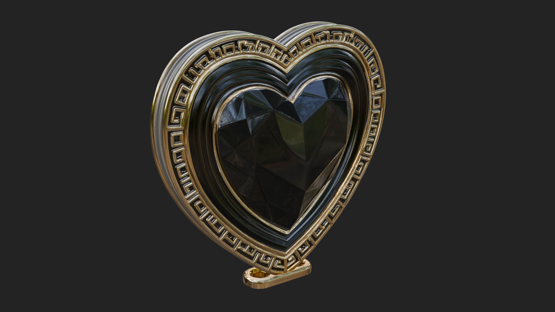 Ornate Framed Heart Plaque Design 334 3D Print Model 3D Model