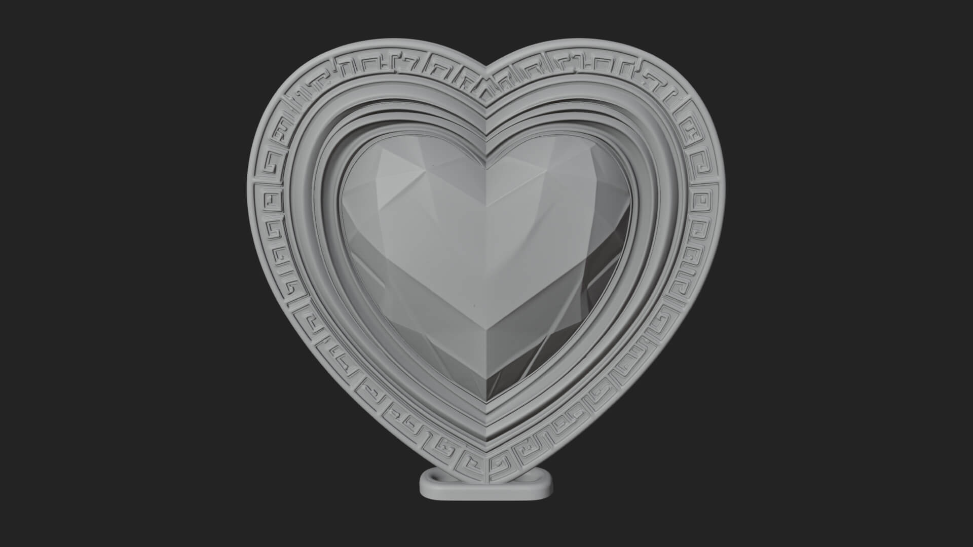 Ornate Framed Heart Plaque Design 334 3D Print Model 3D Model