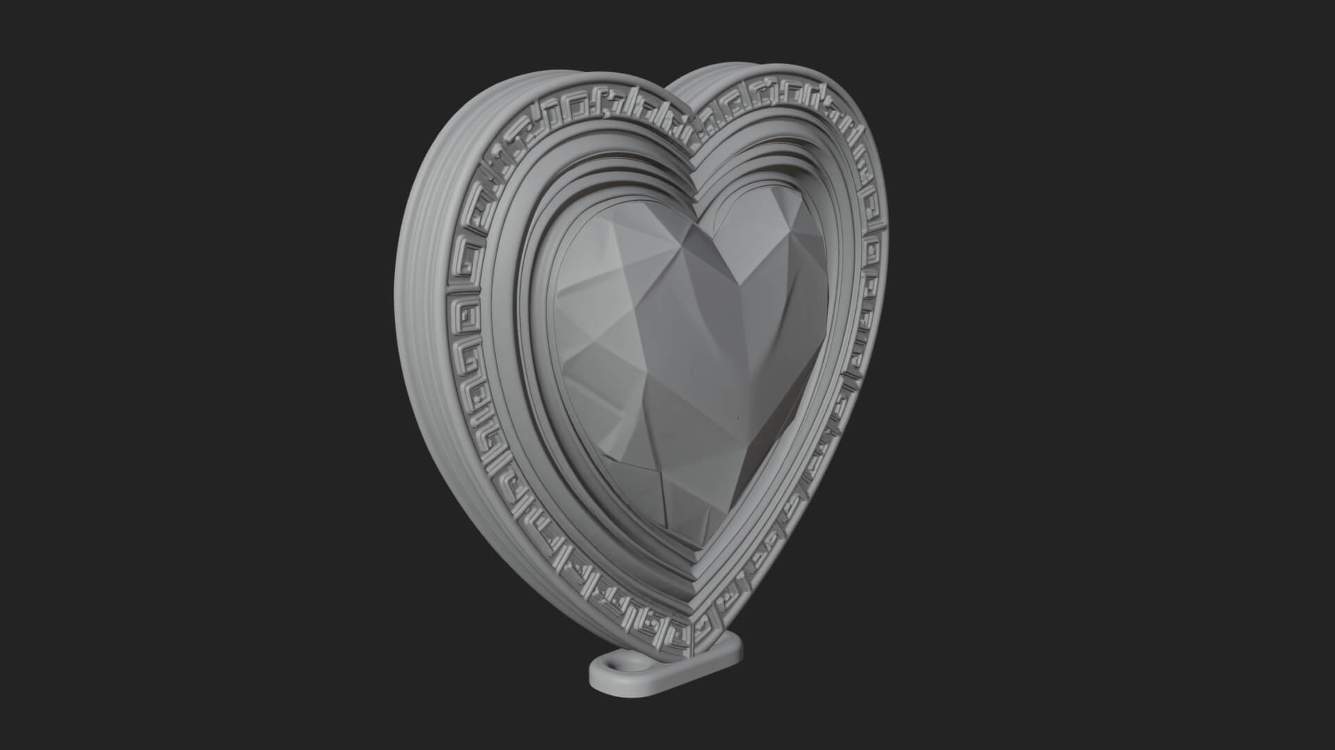Ornate Framed Heart Plaque Design 334 3D Print Model 3D Model
