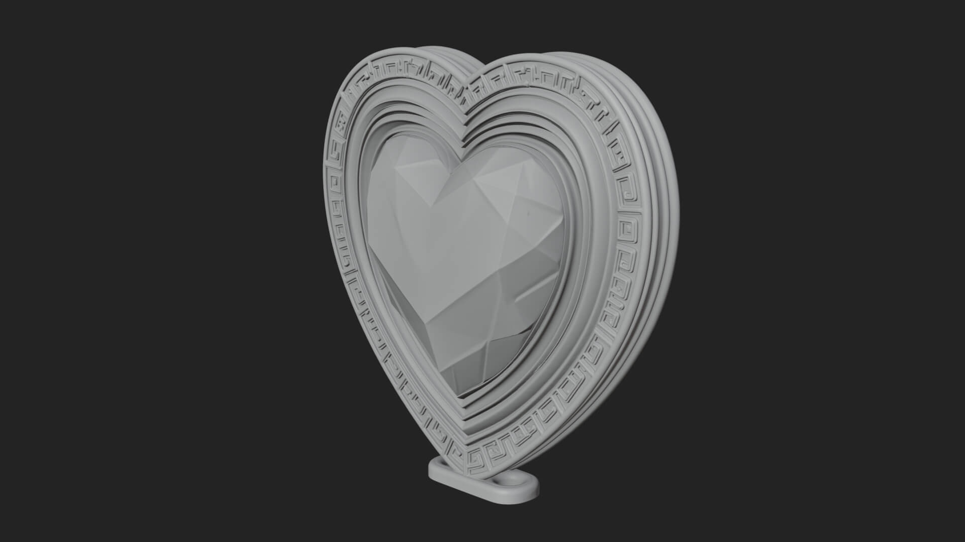 Ornate Framed Heart Plaque Design 334 3D Print Model 3D Model