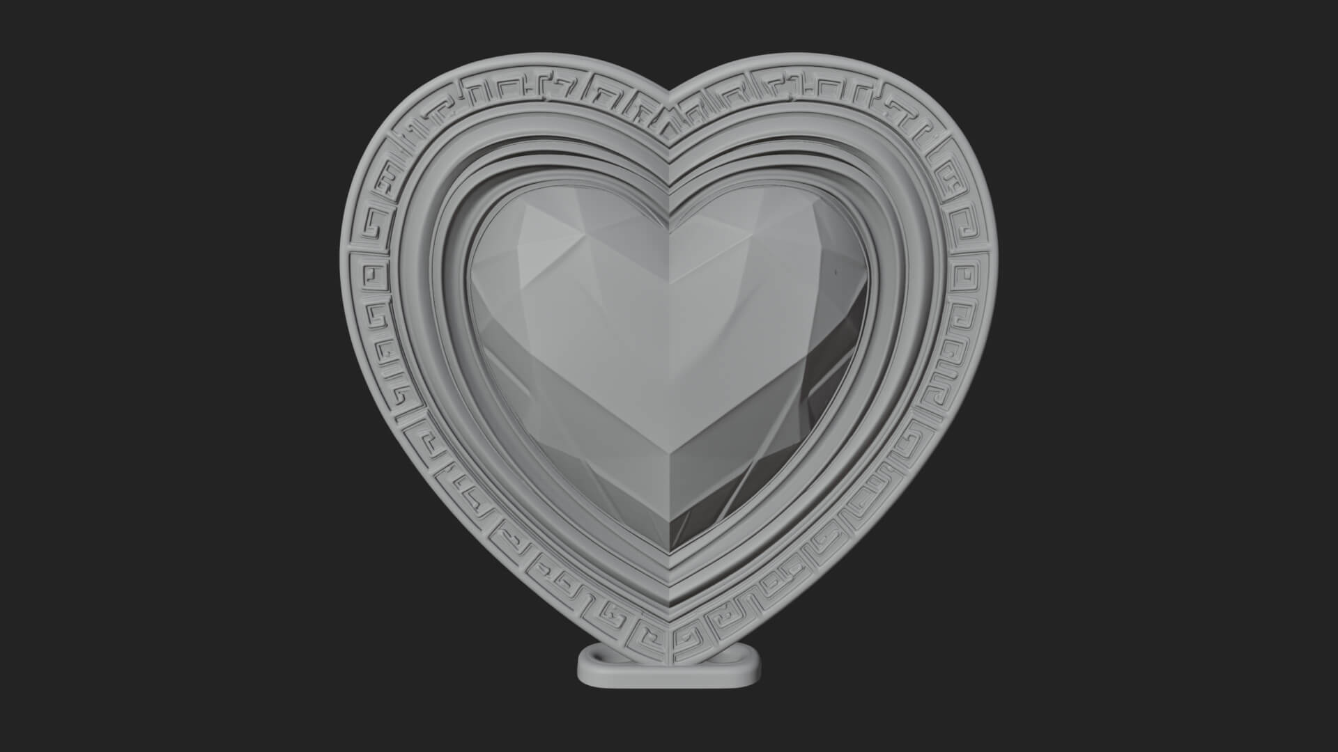 Ornate Framed Heart Plaque Design 334 3D Print Model 3D Model