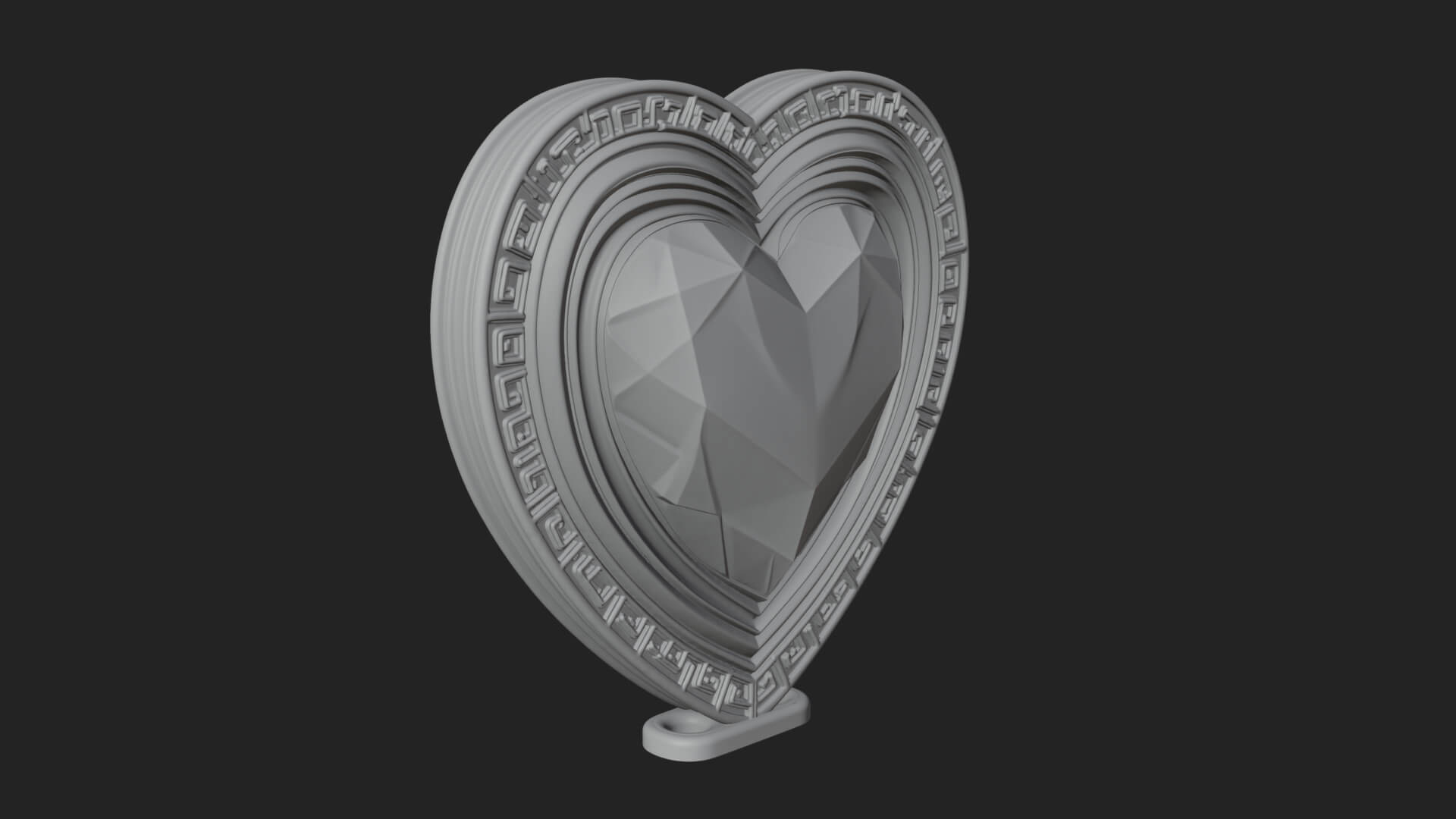 Ornate Framed Heart Plaque Design 334 3D Print Model 3D Model