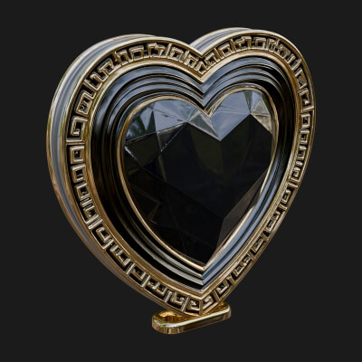 Ornate Framed Heart Plaque Design 334 3D Print Model