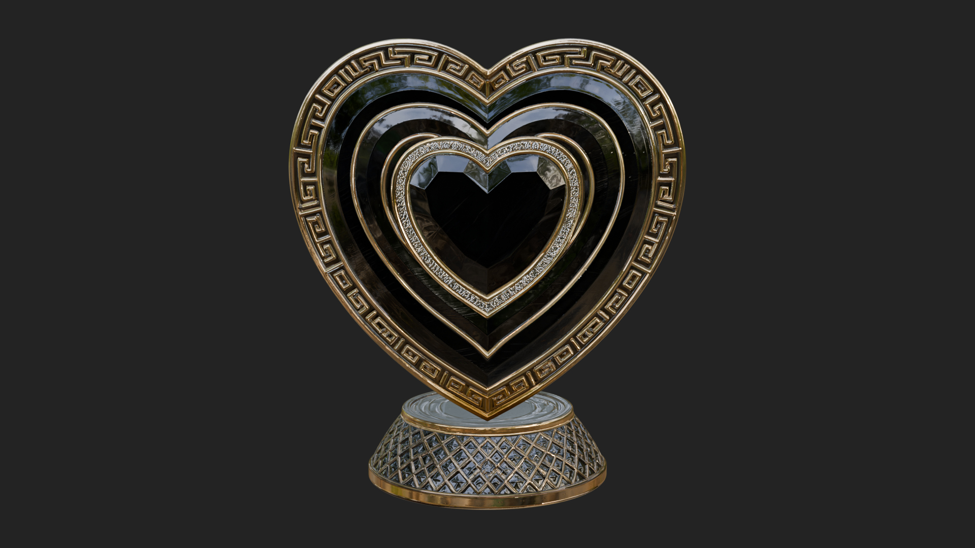 Ornate Framed Heart Plaque Design 335 3D Print Model 3D Model