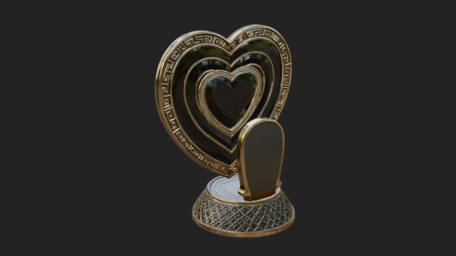 Ornate Framed Heart Plaque Design 335 3D Print Model 3D Model