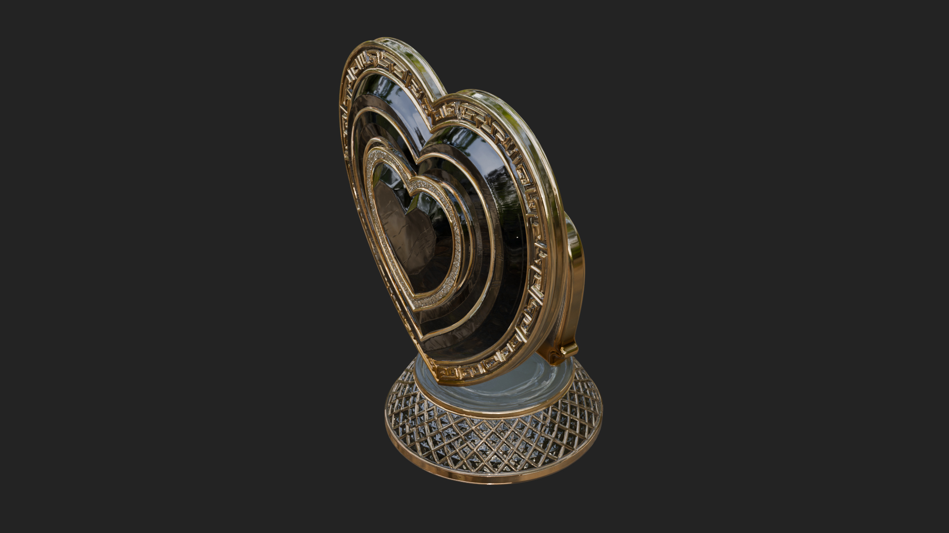 Ornate Framed Heart Plaque Design 335 3D Print Model 3D Model