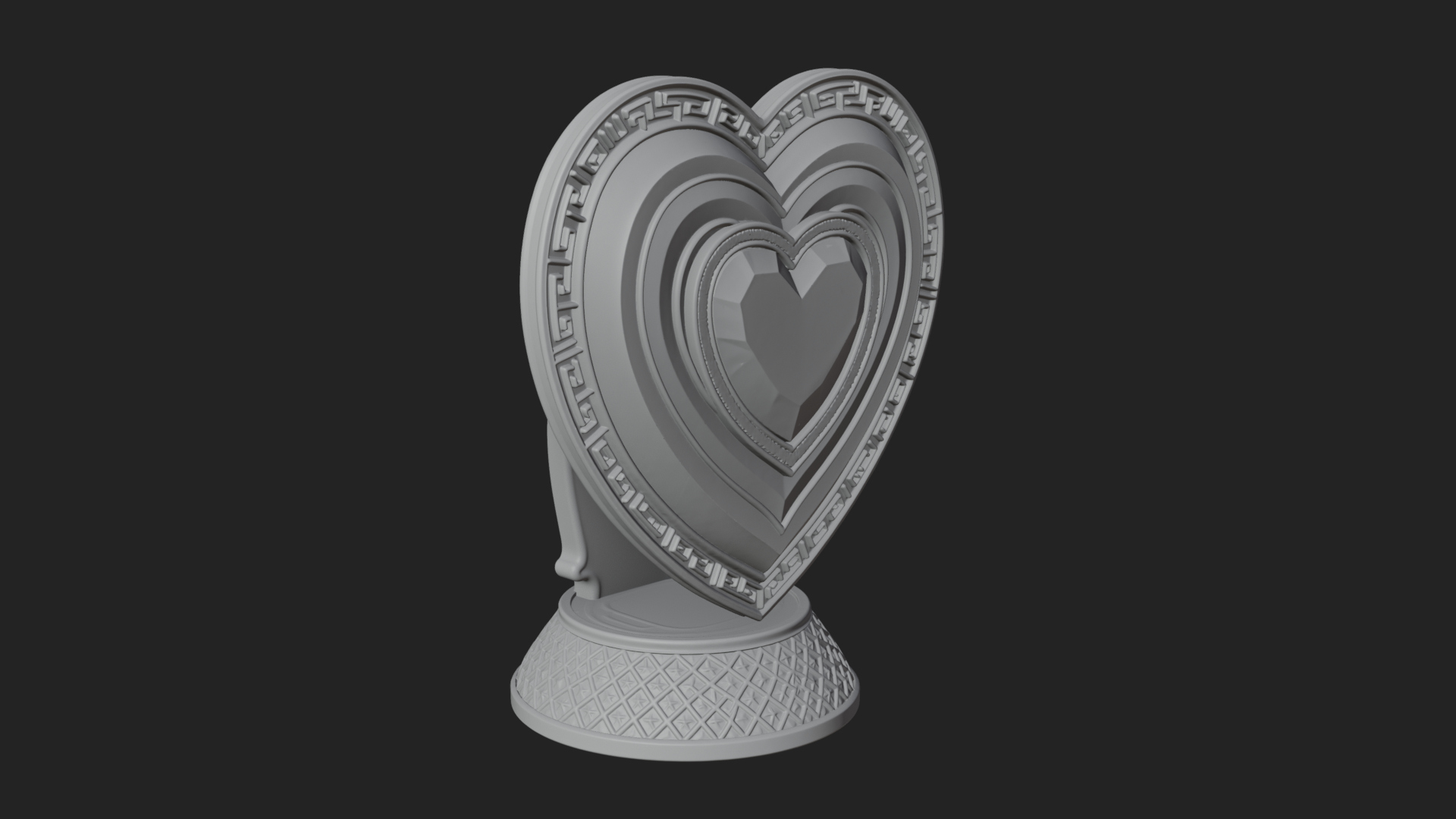 Ornate Framed Heart Plaque Design 335 3D Print Model 3D Model