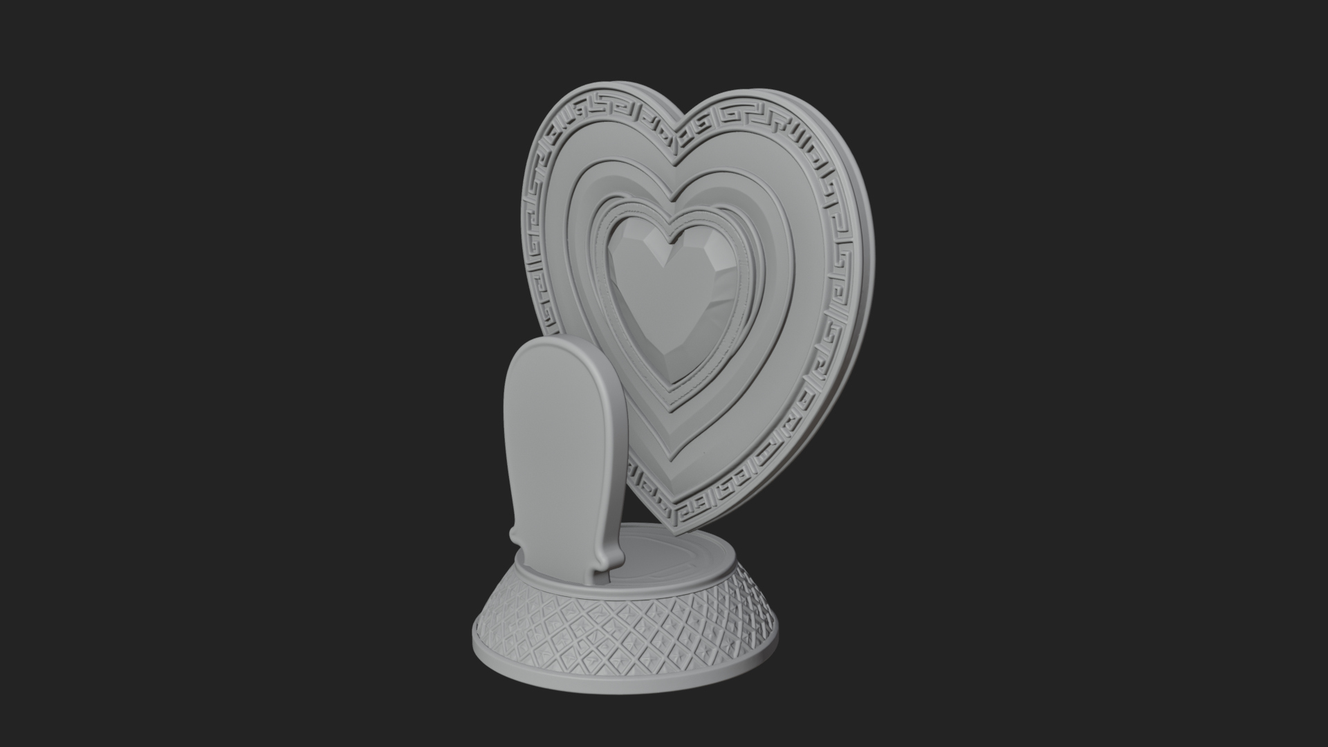 Ornate Framed Heart Plaque Design 335 3D Print Model 3D Model