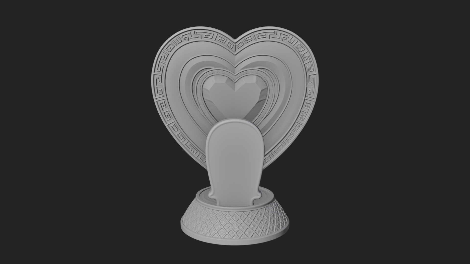 Ornate Framed Heart Plaque Design 335 3D Print Model 3D Model
