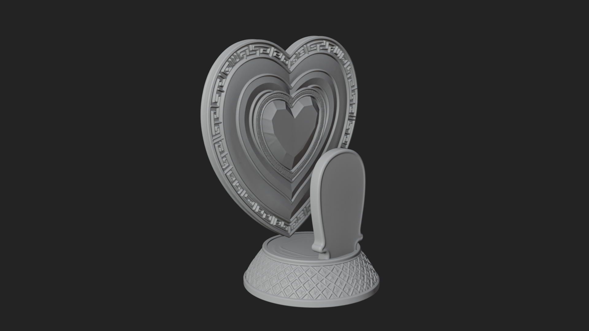 Ornate Framed Heart Plaque Design 335 3D Print Model 3D Model