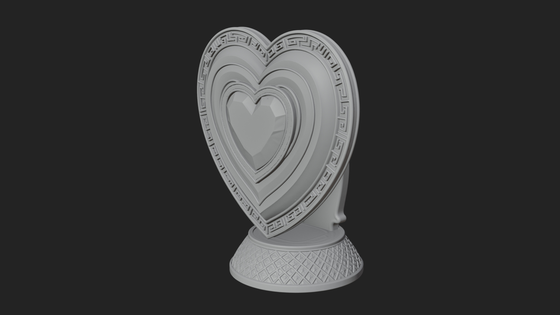 Ornate Framed Heart Plaque Design 335 3D Print Model 3D Model
