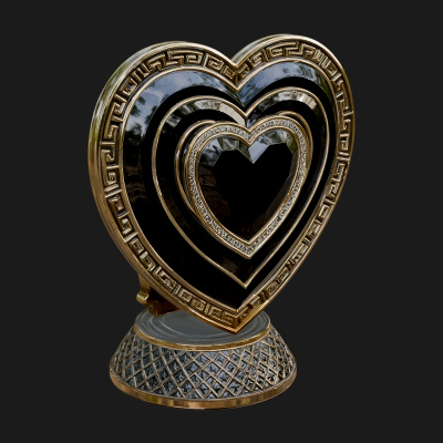 Ornate Framed Heart Plaque Design 335 3D Print Model