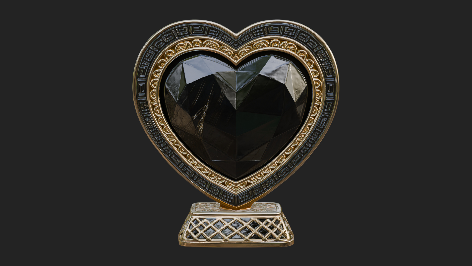 Ornate Framed Heart Plaque Design 336 3D Print Model 3D Model