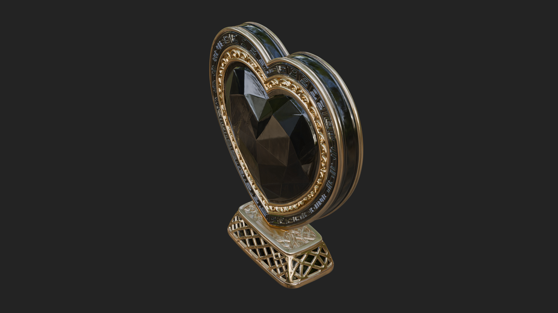 Ornate Framed Heart Plaque Design 336 3D Print Model 3D Model