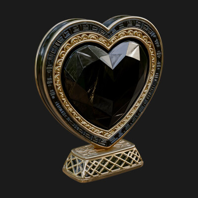 Ornate Framed Heart Plaque Design 336 3D Print Model