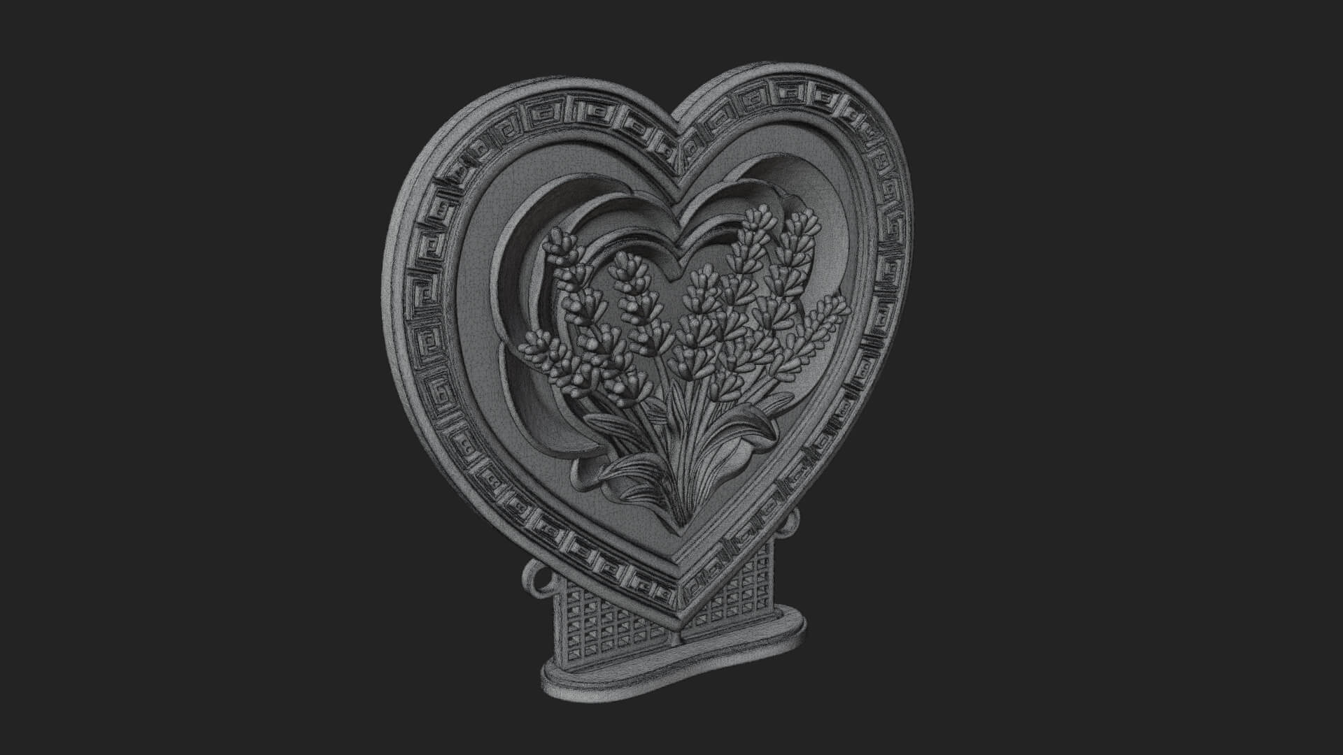 Ornate Framed Heart Plaque Design 44 3D Print Model 3D Model