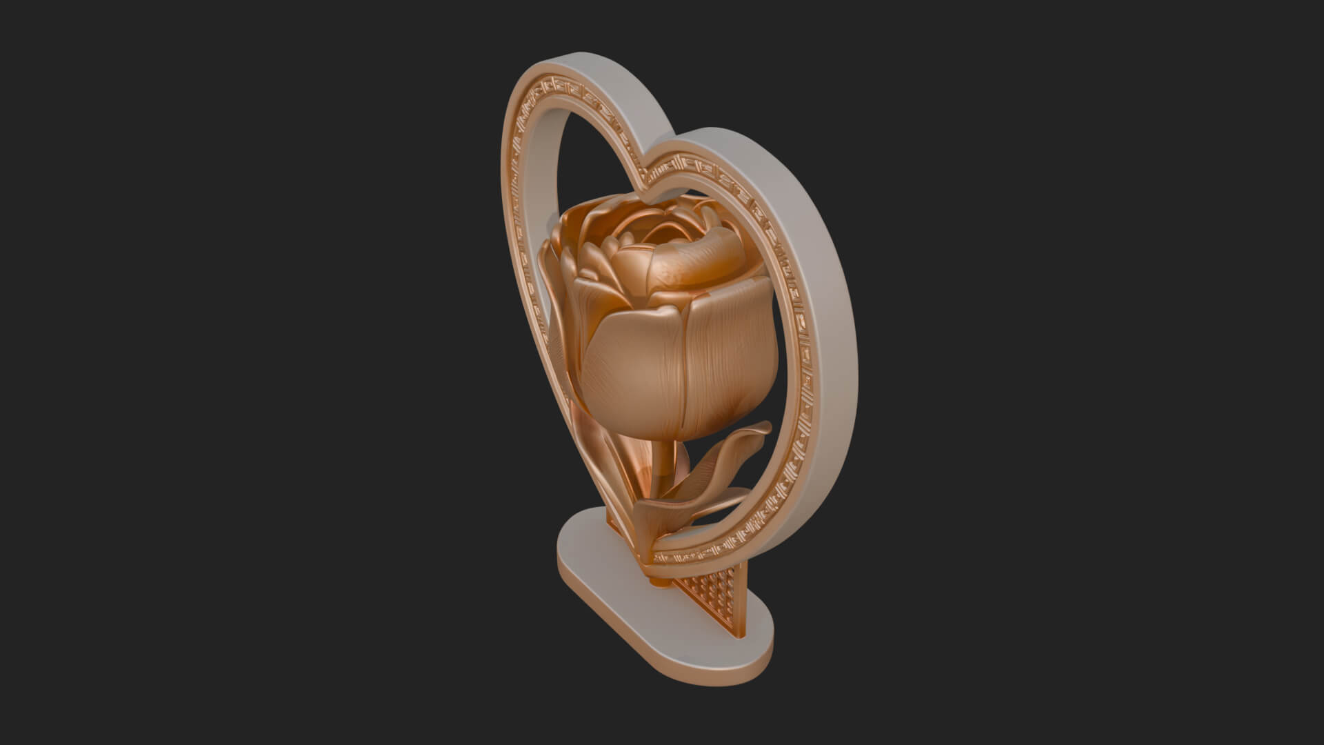 Ornate Framed Heart Plaque Design 45 3D Print Model 3D Model