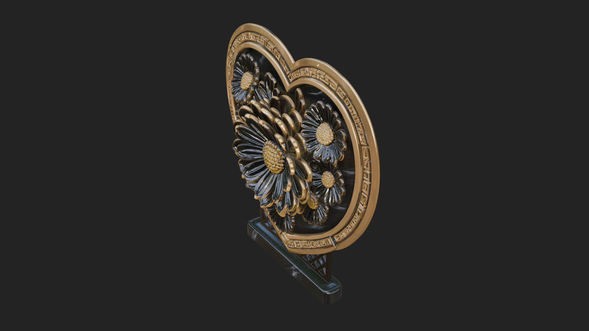 Ornate Framed Heart Plaque Design 47 3D Print Model 3D Model